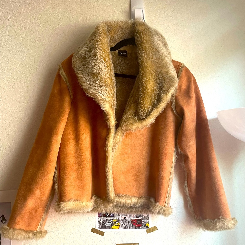 Fur suede coat
